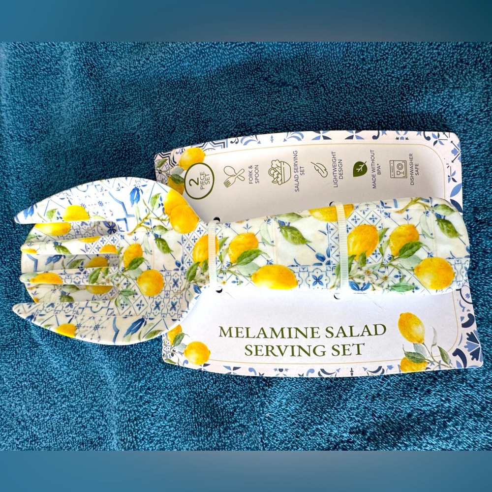 Melamine Salad Serving Set with Lemon Design
